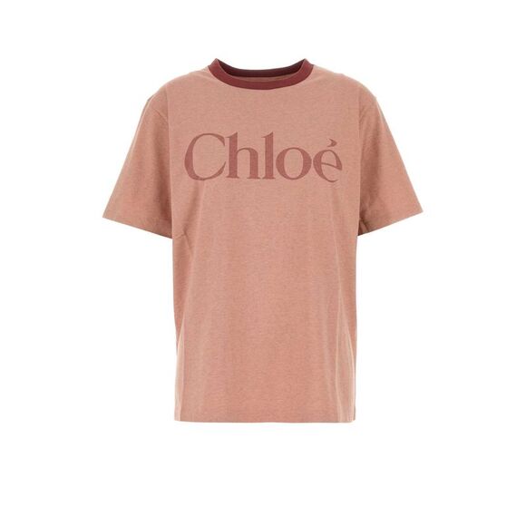 Chloe Women Melange Dark Pink Cotton T-Shirt